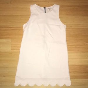 White Scallop Hem Dress